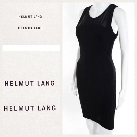 Helmut Lang Dresses & Skirts - Helmut Lang / Sheer Paneled Sleeveless Black Dress